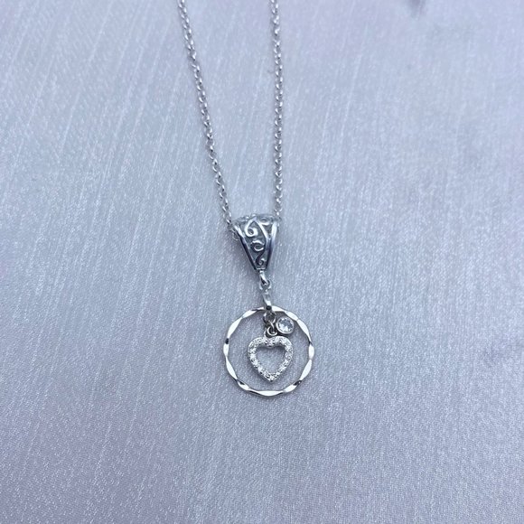 Open Heart Necklace Sterling Silver Open Heart Gift For Friend Gift For Her - Picture 3 of 5